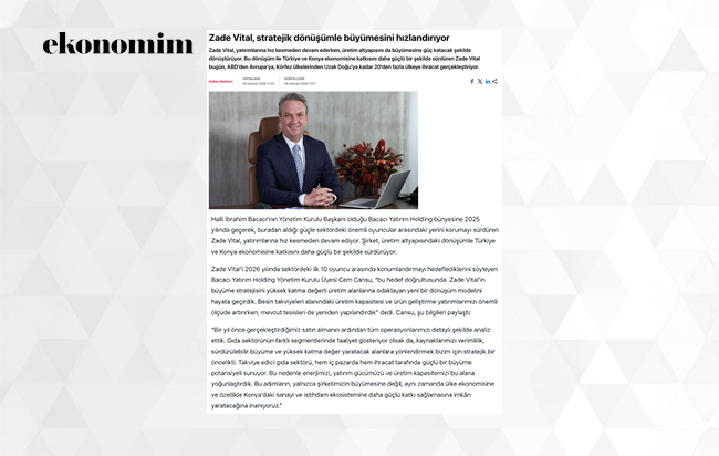 Zade Vital stratejik dönüşümle büyümesini hızlandırıyor!
