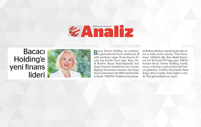 Bacacı Holding'e yeni finans lideri
