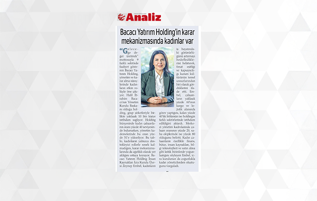 Bacacı Yatırım Holding'in karar mekanizmasında kadınlar var