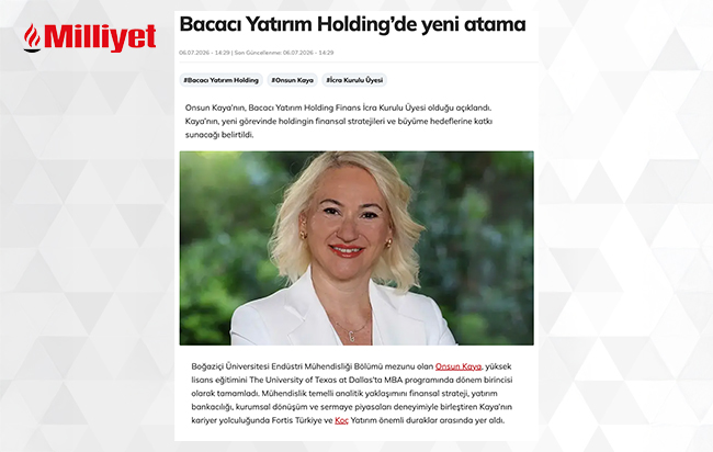 New Appointment at Bacacı Yatırım Holding
