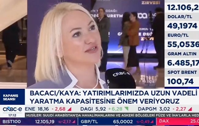 Yönetim Kurulu Üyemiz Onsun Kaya CNBC-e'ye açıklamada bulundu
