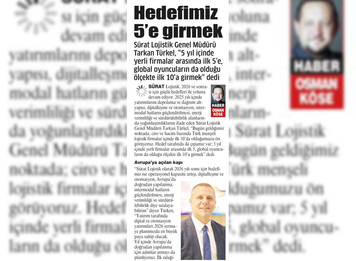 Damga Gazetesi – Hedefimiz 5’e girmek