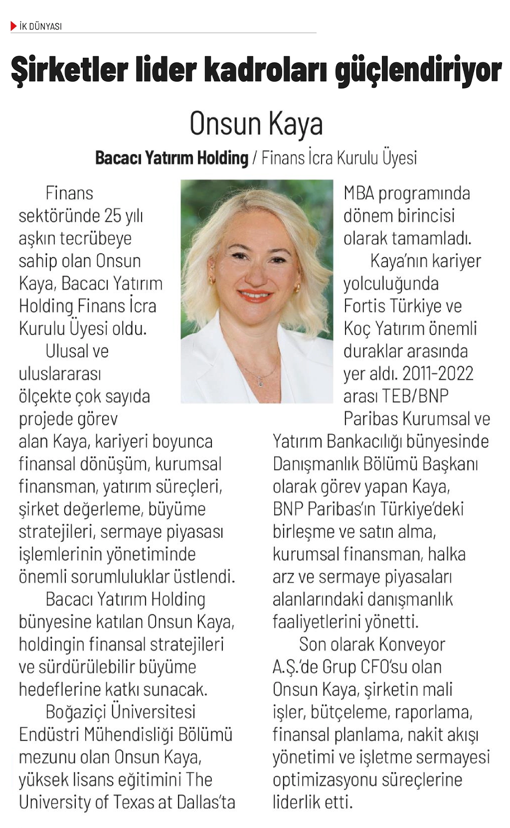 Şirketler lider kadroları güçlendiriyor