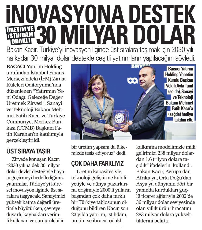 İnovasyona destek 30 milyar dolar