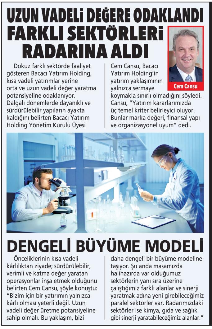 Uzun vadeli değere odaklandı farklı sektörleri radarına aldı